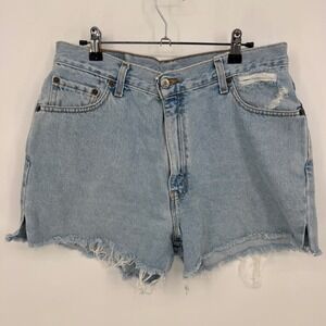 Levi's 550 Vintage Relaxed Fit Aligrace‎ Light Wash Denim Cut Off Shorts Size 14